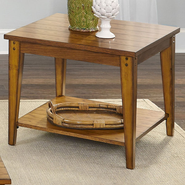 Liberty Furniture Lake House Square Lamp Table in Oak