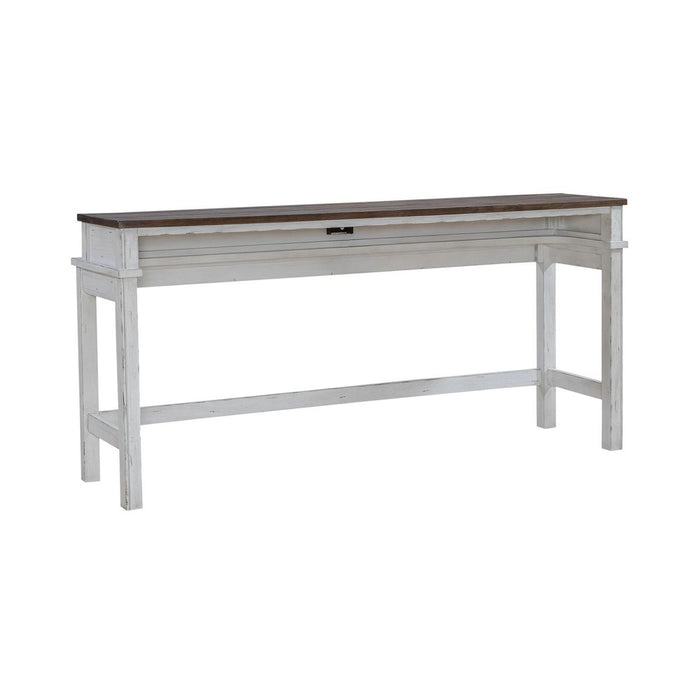 Liberty Furniture River Place Console Bar Table in Riverstone White & Tobacco image