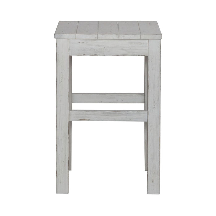 Liberty Furniture River Place Console Stool in Riverstone White & Tobacco