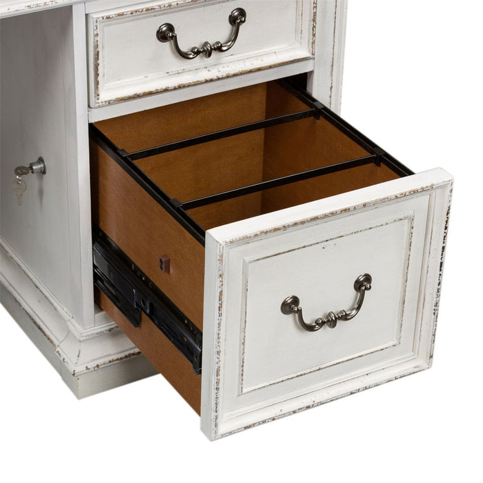 Liberty Magnolia Manor Jr Executive Desk in Antique White 244-HOJ-DSK
