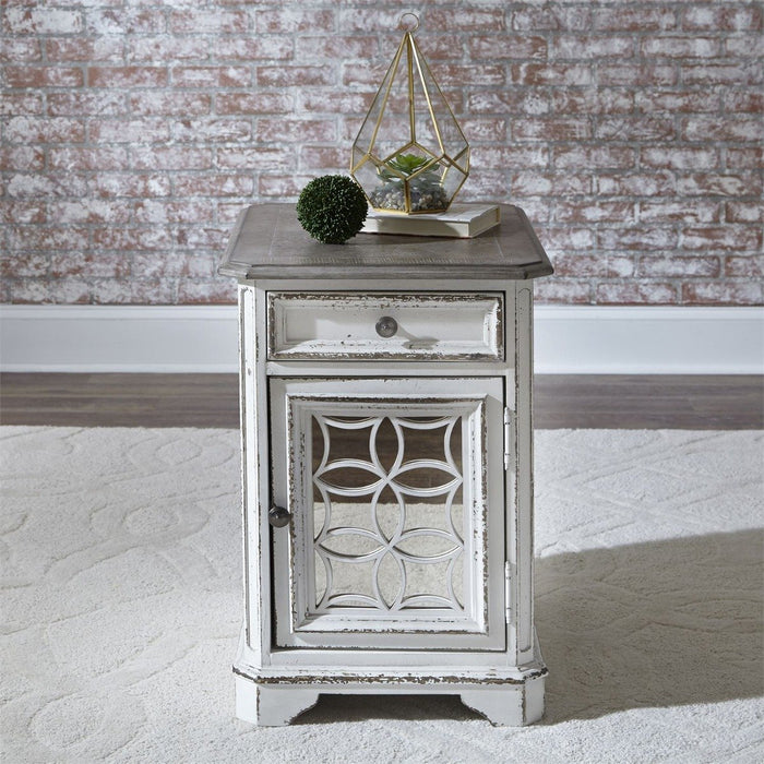 Liberty Magnolia Manor Chair Side Table in Antique White