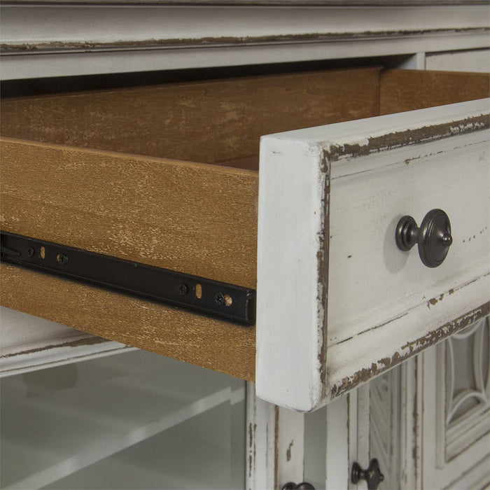 Liberty Magnolia Manor Entertainment TV Stand w/Hutch in Antique White