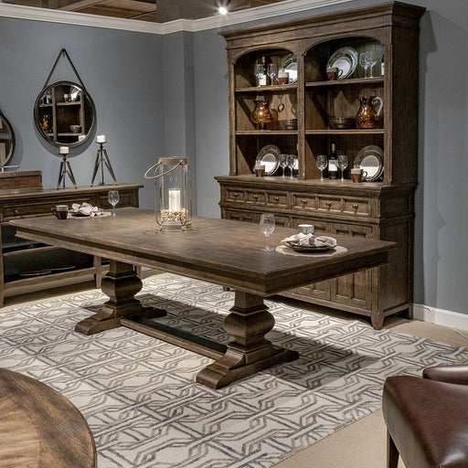 Liberty Furniture Paradise Valley Trestle Table in Saddle Brown image