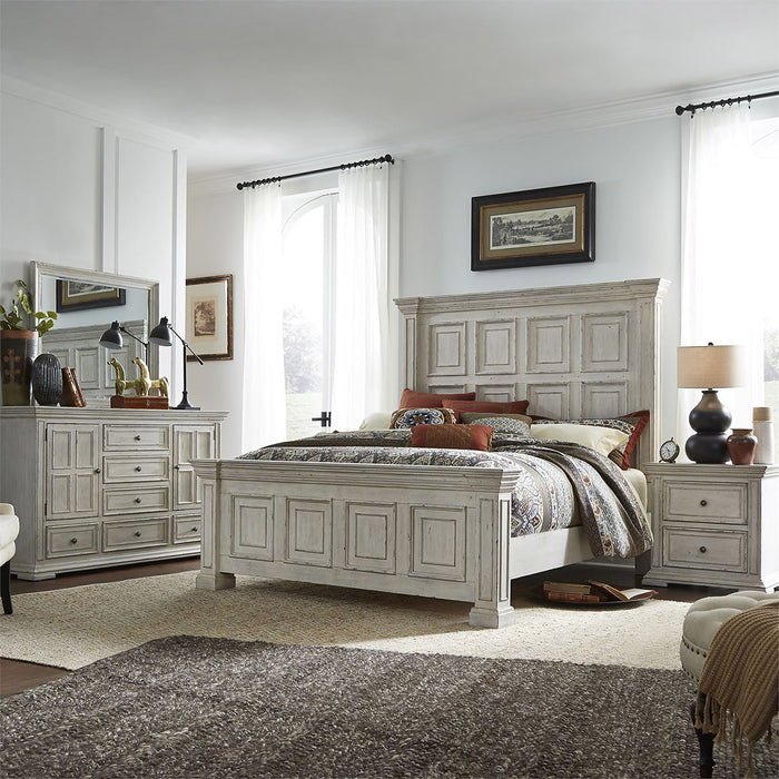 Liberty Furniture Big Valley Queen Panel Bed in Whitestone