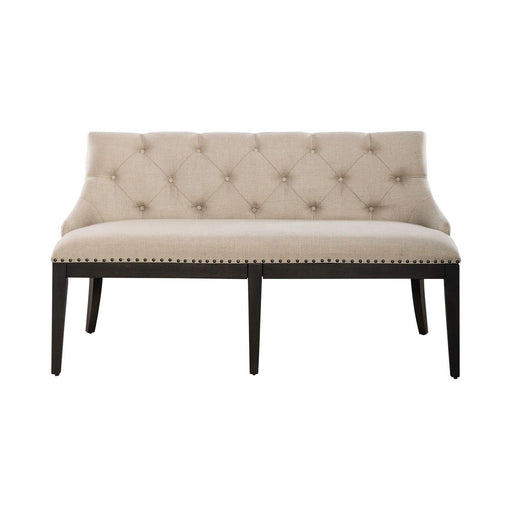Liberty Furniture Americana Farmhouse Uph Shelter Dining Bench in Dusty Taupe & Black image