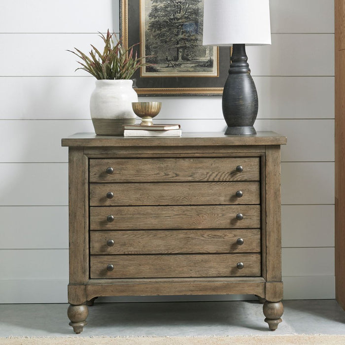 Liberty Furniture Americana Farmhouse Lateral File Cabinet in Dusty Taupe