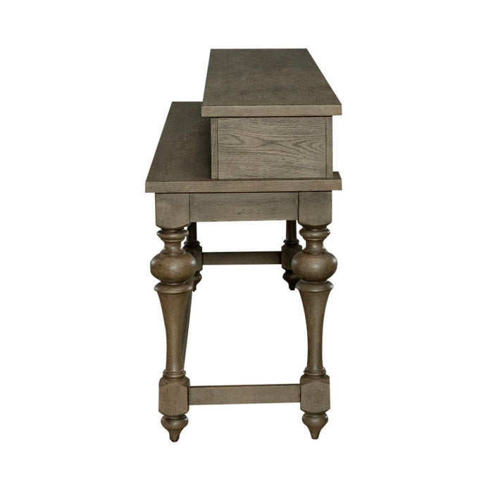 Liberty Furniture Americana Farmhouse Console Bar Table in Dusty Taupe