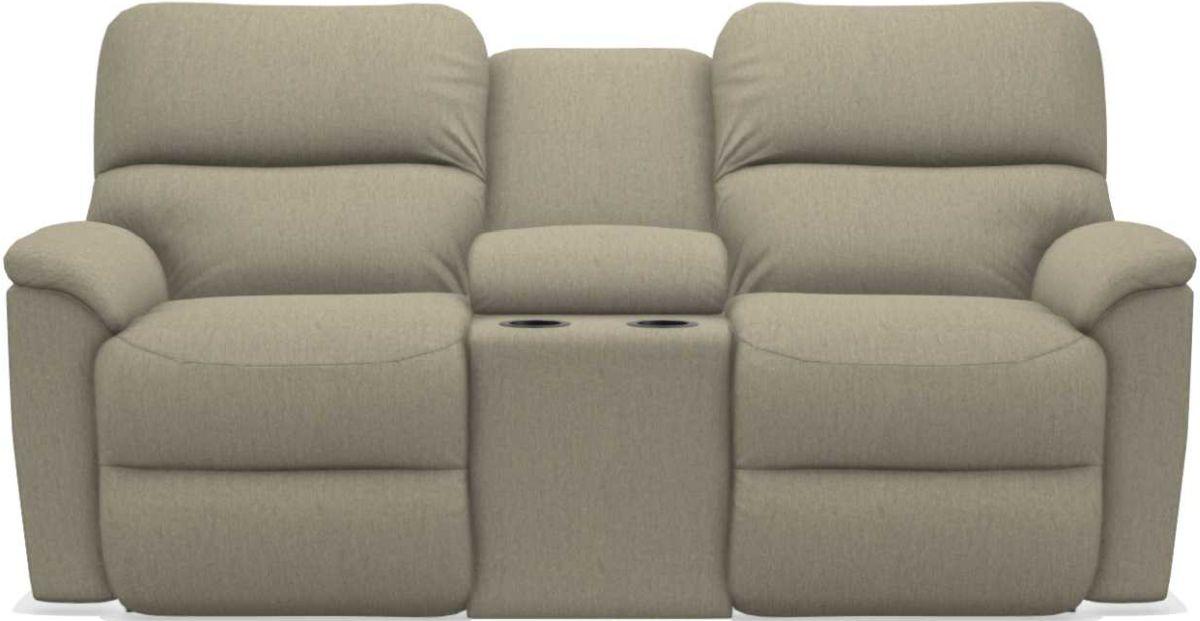 La-Z-Boy Brooks Teak Reclining Loveseat With Console image