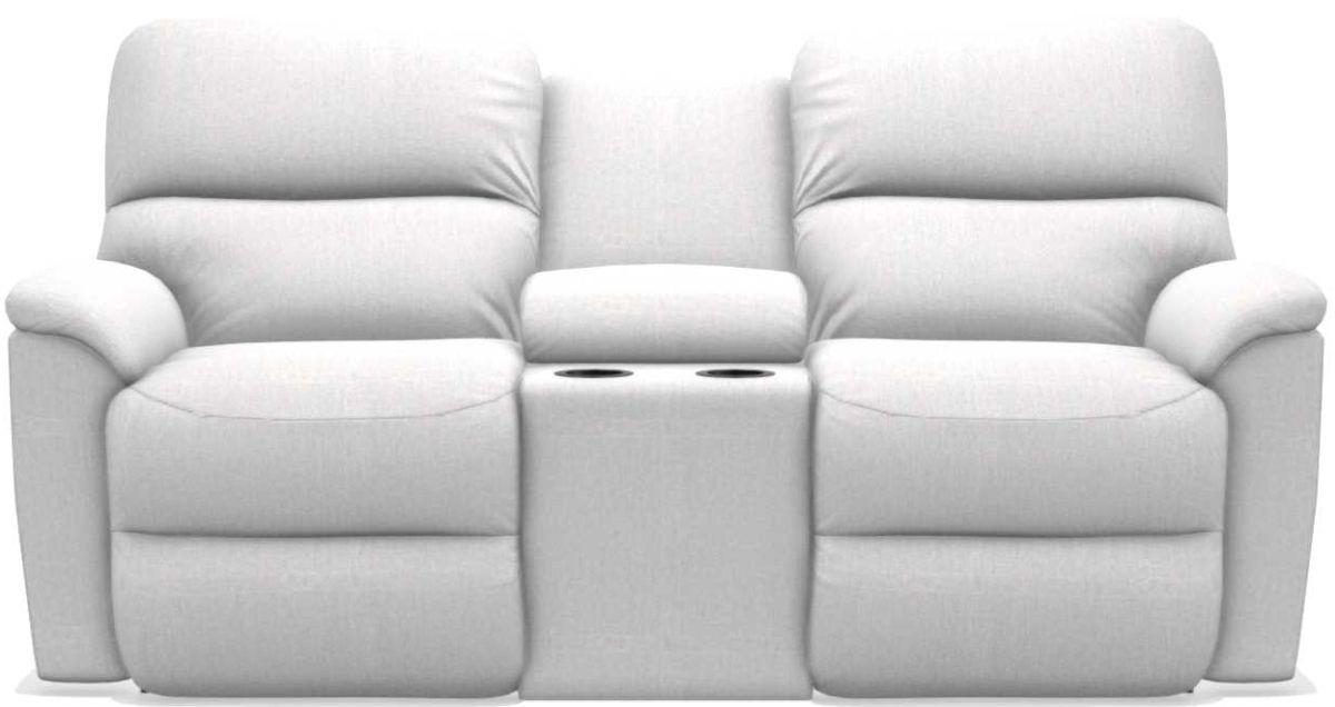 La-Z-Boy Brooks Muslin Reclining Loveseat With Console image