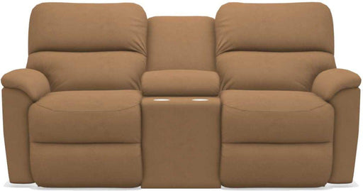 La-Z-Boy Brooks Fawn Reclining Loveseat With Console image