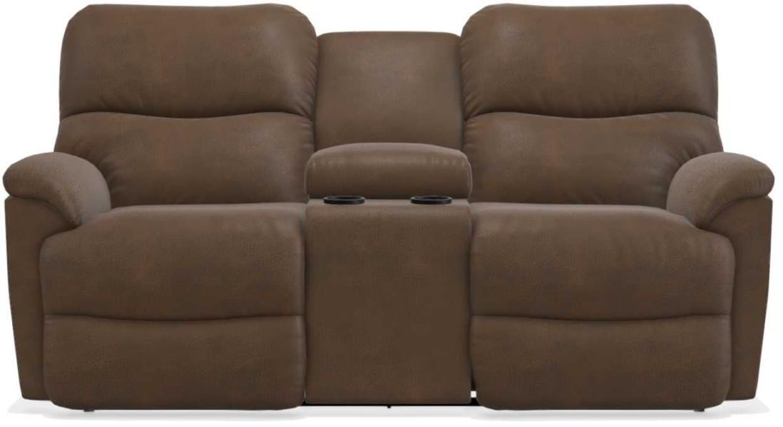 La-Z-Boy Trouper La-Z-Time Whiskey Reclining Loveseat with Console image