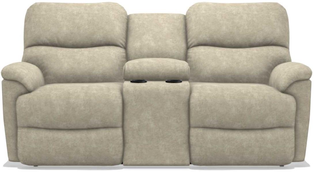 La-Z-Boy Trouper PowerRecline La-Z-Time Stucco Reclining Loveseat with Console image