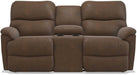 La-Z-Boy Trouper PowerRecline La-Z-Time Whiskey Reclining Loveseat with Headrest and Console image