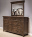 Liberty Furniture Paradise Valley 8 Drawer Dresser in Saddle Brown image